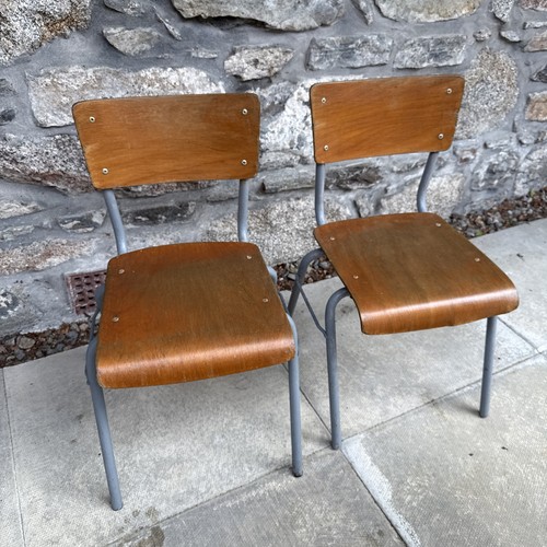 Vintage stacking school chairs - vintage,