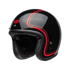Bell Custom 500 Open Face Motorcycle Helmet - Gloss Black / Red