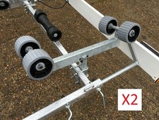 Boat Trailer Ribbed Side Wobble Roller Kit Set 8 Rollers 2 Brackets 2 Posts