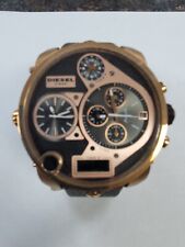 DIESEL Big Daddy DZ7261 Black Leather Band Quartz Men's Watch 45mm