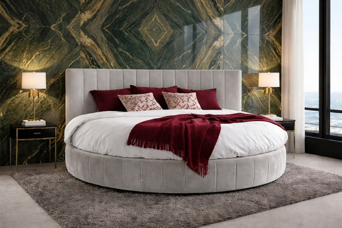 Orbis round velvet - round, bed