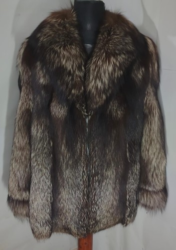 Genuine silver fox fur coat - genuine,
