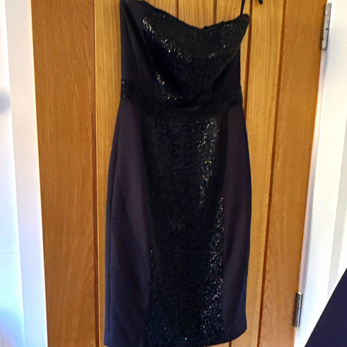 Reiss black strapless - black,