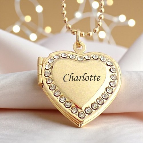 Heart locket necklace - heart,