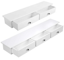 2/3 Drawers Wall Mounted Floating Shelf Display Storage Rack Cabinet Sideboard