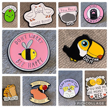 BUY 2 GET 1 FREE Funny Animal Pun Enamel Pin Badge – Cute, Quirky, Novelty Gift
