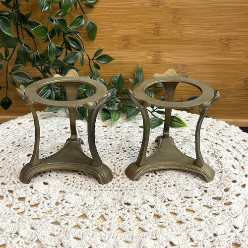 Vtg brass sphere stand - vtg,