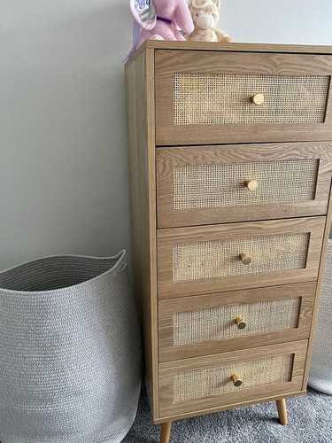 Rattan chest drawer tall - of,