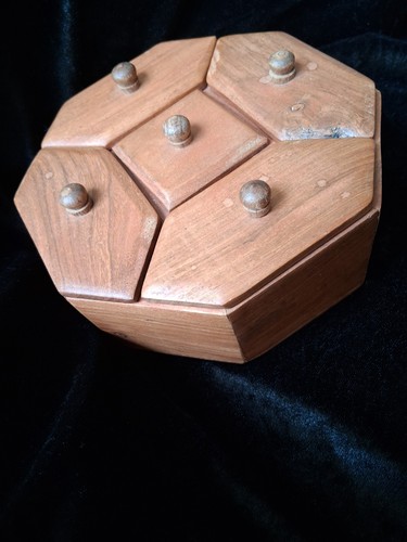 Hand carved masala dabba spice - masala,