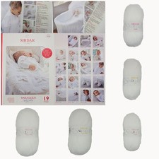 Sirdar Baby White SNUGGLY 2ply/3ply/4ply Nylon Acrylic Book and Yarns 50g/100g