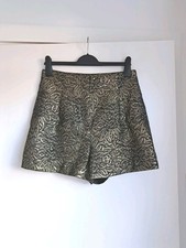 Zara Gold Floral Shorts UK12