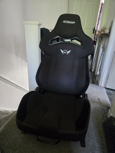 Omega black fabric recliner - gt,