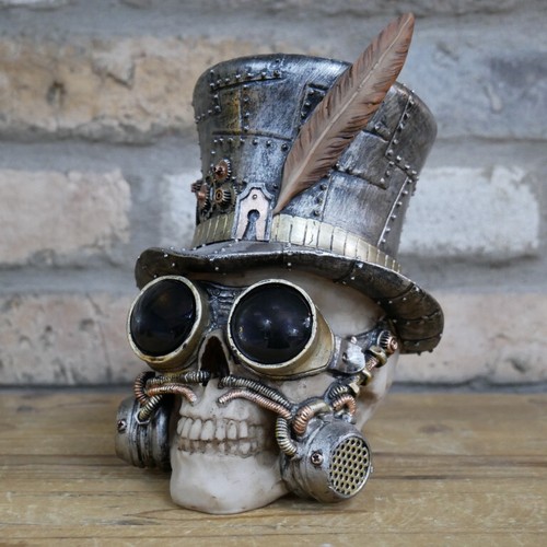 Steampunk skull ornament - steampunk,