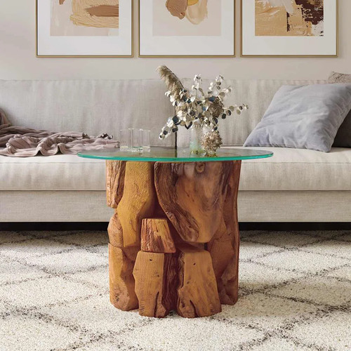 Rustic round coffee - rustic, table