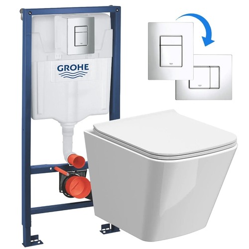 Square rimless wall hung - wall,