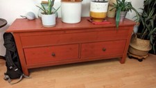 Ikea Red Hemnes Storage/TV Unit With Two Pullout Drawers & Lift Up Top storage