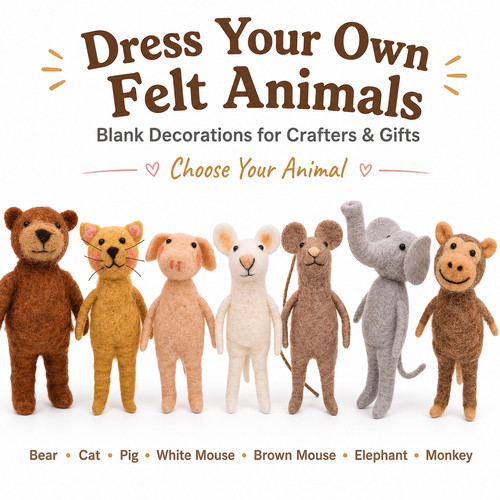 Felt animal decorations blanks - felt,