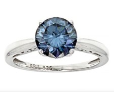Blue moissanite platineve
