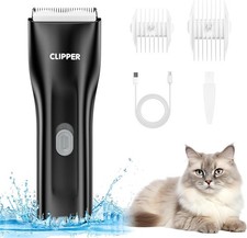 Rechargeable Pet Cat Dog Clippers Trimmer 4 Combs & Detachable Blade Waterproof