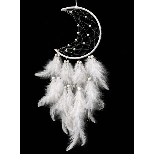 White moon dream catcher - catcher, wall