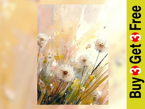 Dandelion field print - field,