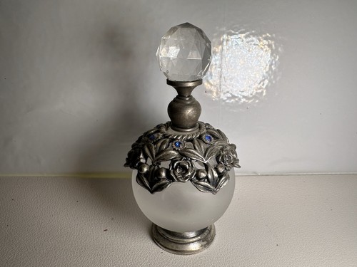 Vintage frosted glass perfume - vintage,