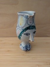Vtg Bjorn Wiinblad Pottery Head Face Pitcher Jug Vase Denmark 1962 Chipped 4"