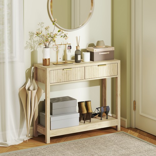 Entryway table with fluted - table,