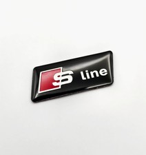 2x S line Steering wheel Emblem Self Adhesive Styling Badge for Audi