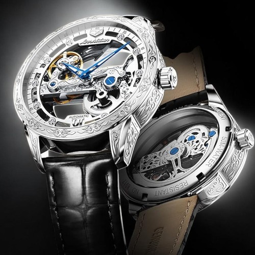 Mens skeleton watch - mens,