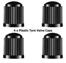Van MPV  Black Screw On Plastic Tyre Tube Air Pressure Wheel Valve Dust Caps