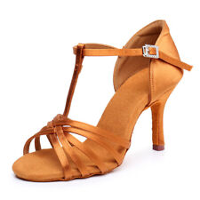 Women's Ballroom Latin Dance Shoes Silk Satin 5.5cm 7.5cm Heel Salsa Tango Shoes