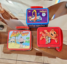 Three Mini  Metal Lunch Boxes Fantastic Four, Teddy Grahams, Alley Oop Free Ship