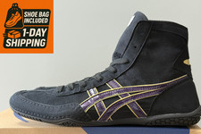 [Shoe bag]  Asics Wrestling Shoes EX-EO 1083A001 Black x Purple x Gold Heal Gold