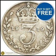 1911 TO 1920 GEORGE V SILVER THREE PENCES 3D CHOICE OF YEAR / DATE