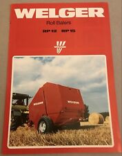 WELGER Roll - Round Baler RP12  RP15 Original 1980s Sales Brochure