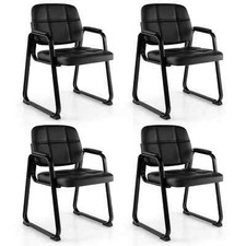 COSTWAY 4Pcs Waiting Room Chairs Meeting Room Chairs Reception Guest Chairs