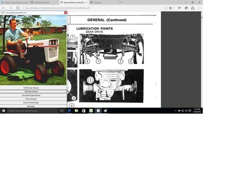 Bolens 1556 tractor - , service