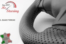 PERF. LEATHER STEERING WHEEL COVER FOR LAND ROVER RANGE ROVER SPORT BLACK SEAM