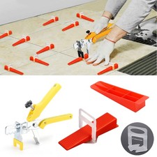 100 Pcs Clip Tile Leveling System Kit Floor Wall Tile Spacer Tiling Tool Set #