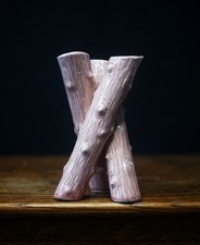 Vintage Majolica Bamboo Vase