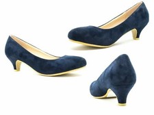Ladies Low Kitten Heel Court Shoes Womens Smart Office Shoes UK size 3 -12