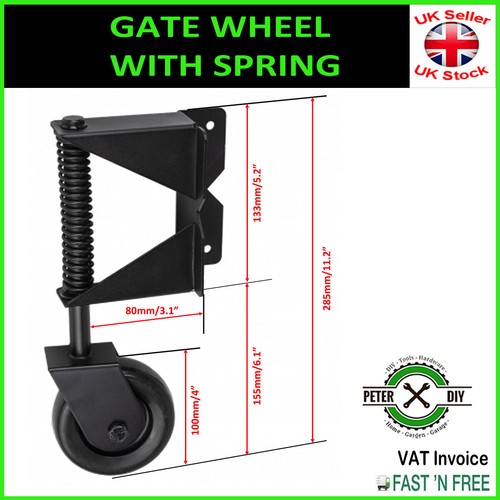 Gate wheel swivel - wheel, spring