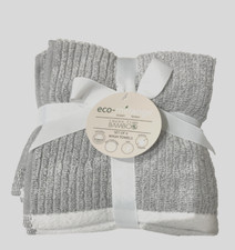 SET OF 4 New eco-melange Rayon From BAMBOO Soft Washcloth Towels Light Gray