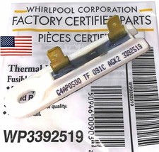 WP3392519 Factory OEM Genuine Whirlpool Dryer Thermal Fuse 3392519