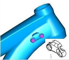 Giant GLORY FRAME FORK BUMPER STOP CABLE GUIDE BLACK