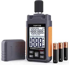 TopTes TS-501B Decibel Meter Sound Level Meter 30-130 dB Backlit LCD Data Hold +