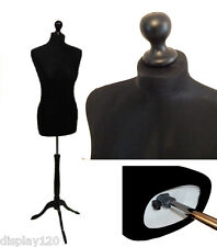 Size 14 Female Dressmakers Dummy Mannequin Display Bust Dressmaking Torso Black