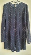 H&M fox print chiffon navy