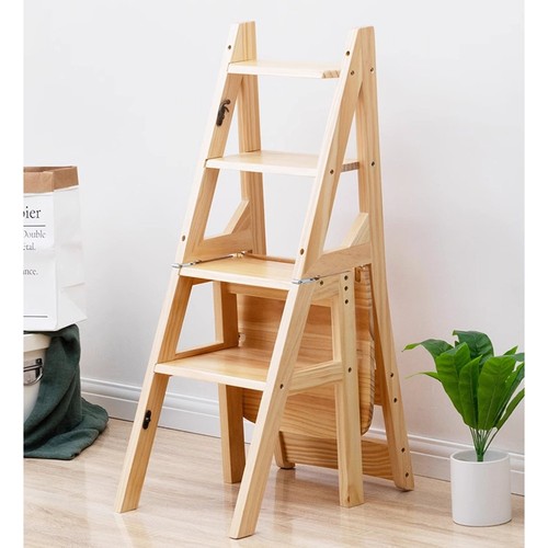 Wooden step ladder chair - wooden,